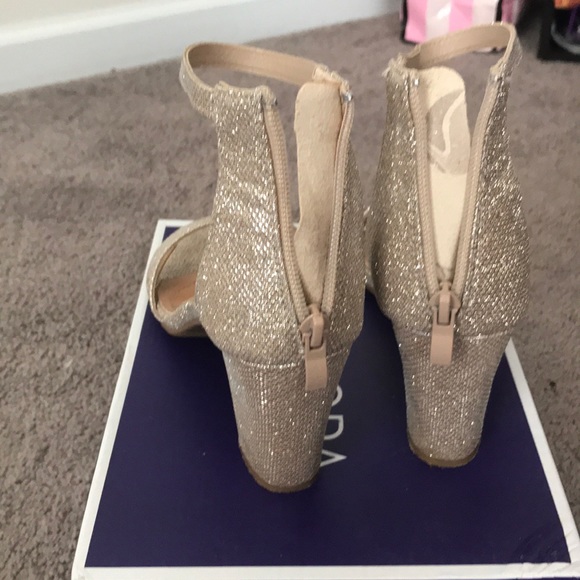 Champagne Glitter Chunky heels - Picture 2 of 4